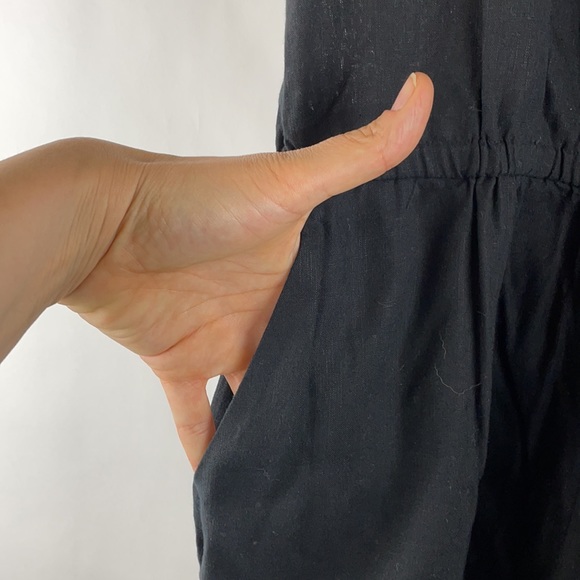 NWT J CREW Black Linen Blend Scalloped Hem Romper - Picture 4 of 8